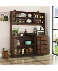 Streamdale 63" Kitchen Hutch Cabinet with Storage