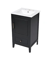 Streamdale 20" Black Vanity with Sink, Cabinet Door & Drawer