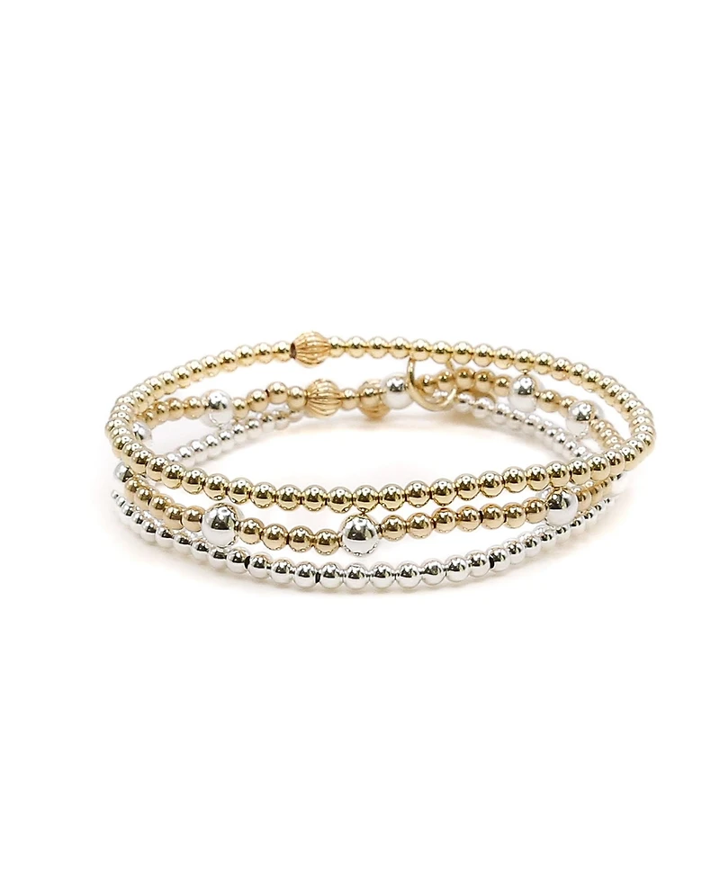Bowood Lane Non-Tarnishing Gold Filled Ball and Sterling Silver Bracelet Stack