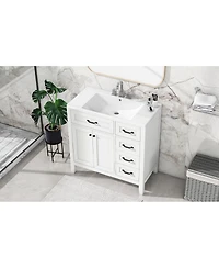 Streamdale 36" Bathroom Vanity with Sink Combo, White Bathroom Cabinet with Drawers, Solid Frame and Mdf Board