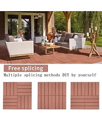 Plastic Interlocking Deck Tiles, 11.8"x11.8" (44 Pack), All-Weather Patio Flooring