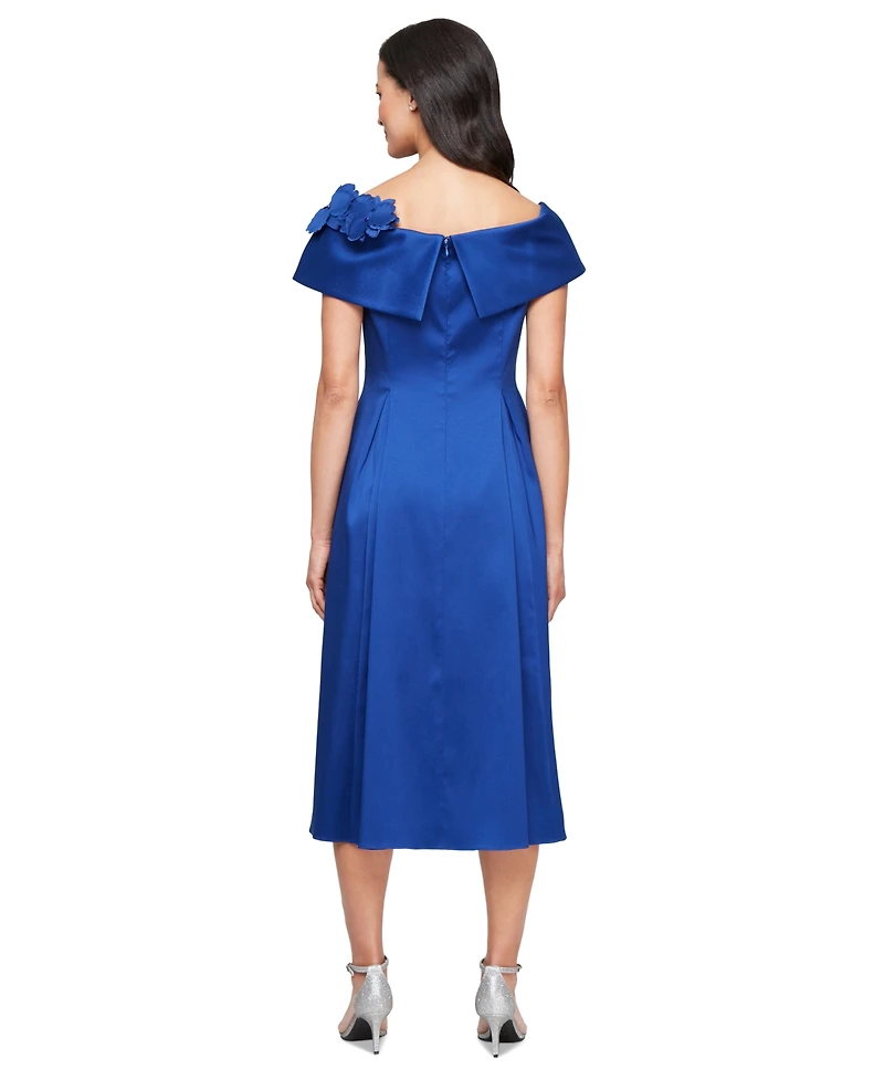 Alex Evenings Women's Floral-Applique Midi Dress