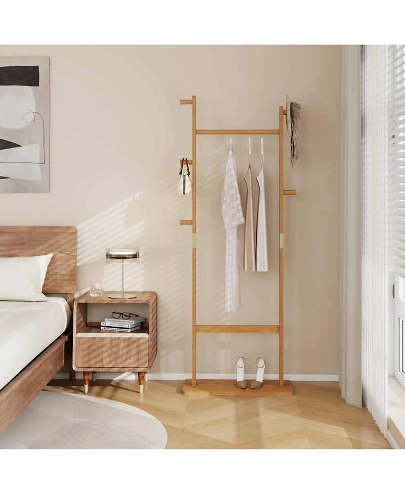 Streamdale Solid Wood Coat Rack 23.6" x 11" x 64.1", Eco-Friendly, Easy Assembly