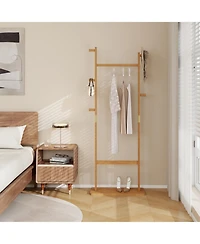 Streamdale Solid Wood Coat Rack 23.6" x 11" x 64.1", Eco-Friendly, Easy Assembly