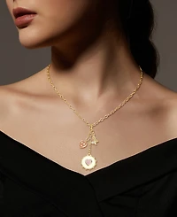 Unwritten Cubic Zirconia Rose Quartz Stone Heart Charm Y-Necklace