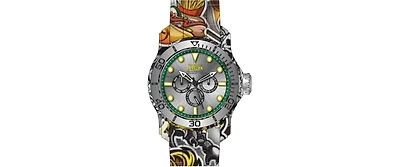 Invicta Men's 47854 Pro Diver Quartz Chronograph Black, Silver, Green Dial Watch