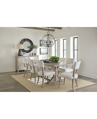 Sadie 9-Pc. Rectangular Dining Set (Table & 8 Upholstered Side Chairs), Created for Macy's