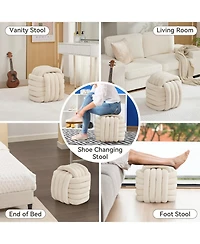 Streamdale Modern Knot Design Ottoman Stylish and Comfortable