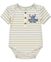 Disney Baby Boys 3-Pc. Stitch Stripe Bodysuit, Pants & Hat Set