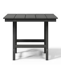 Outdoor Hdpe 36" Square Patio Dining Table with Umbrella Hole