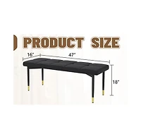 Streamdale Multifunctional Black Shoe Bench, 47"x16