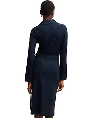 Boss by Hugo Women's Lustrous Ribbed Wrap Dress