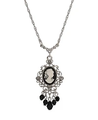 2028 Resin Cameo Glass Crystal Necklace