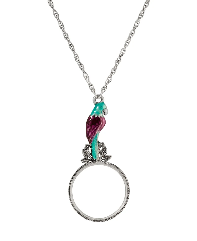 2028 Enamel Parrot Magnifier Necklace