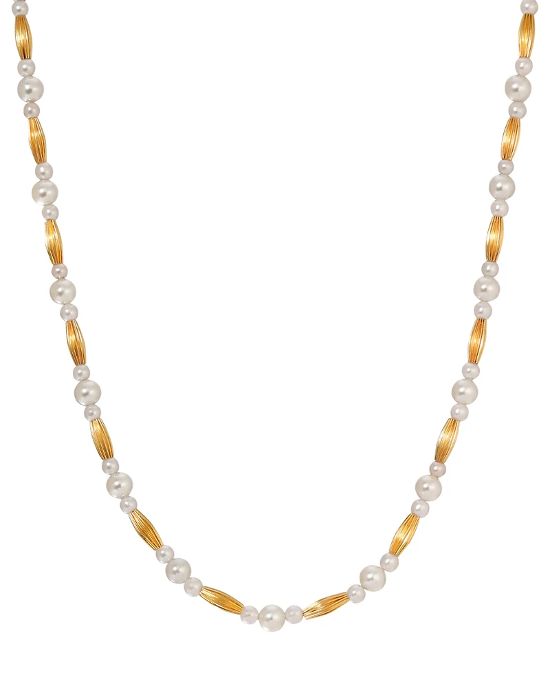 2028 Faux Cultivated Pearl Gold-Tone Bead Strand Necklace