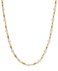 2028 Faux Cultivated Pearl Gold-Tone Bead Strand Necklace