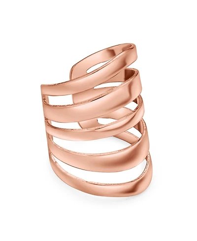 Bling Jewelry Minimalist Geometric Ear Cuff Cartilage Clip Wrap Helix Earrings Rose Gold Silver