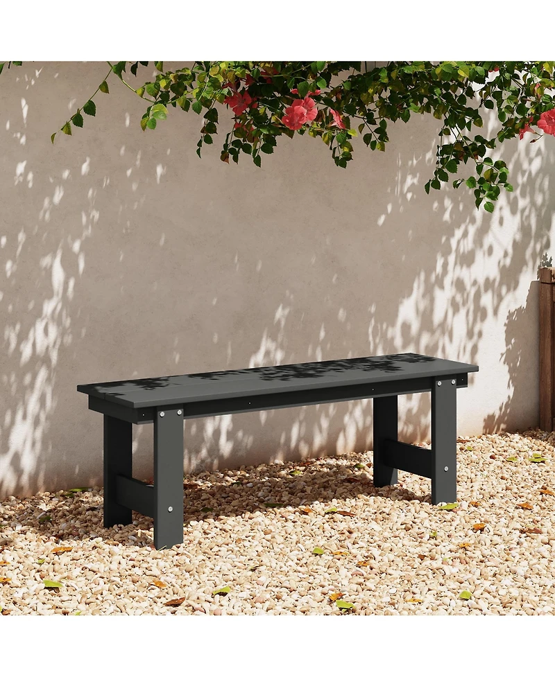 Outdoor Hdpe 48" Modern Backless Patio Bench