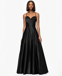 Blondie Nites Juniors' Rhinestone Draped-Neck Corset Gown
