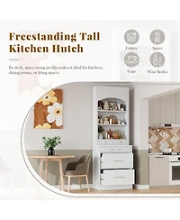 Streamdale 83.7" Tall Kitchen Pantry with Faux Marble Top and Drawers