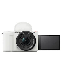 Sony Alpha Zv-E10 Ii Mirrorless Camera with E Pz 16-50mm f/3.5-5.6 Oss Ii Lens, White Bundle with 128GB Memory Card, 2x Battery, Charger Base, Microph