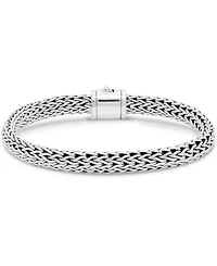 Sterling Silver Dragon Bone Oval 7mm Chain Bracelet, Large 8.0 in