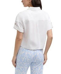 Ellen Tracy Women s Camp Shirt with Button Front