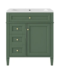 30" Modern Bathroom Vanity with Top Sink and Storage