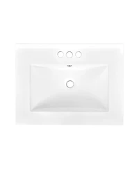 Streamdale Modern 24" Single Sink Bathroom Vanity Cabinet with Top Sink & Storage Shelves