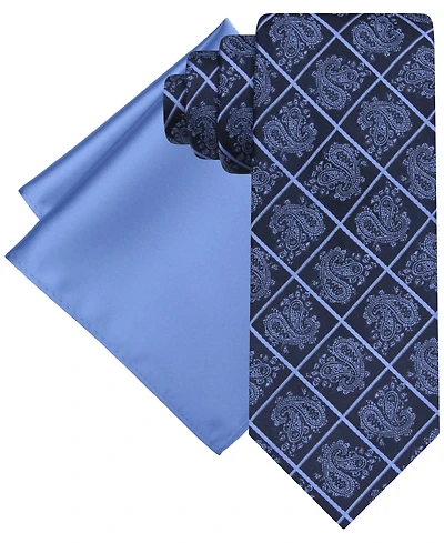 Steve Harvey Men's Paisley Square Tie & Pocket Set