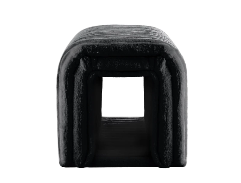 Streamdale Ottoman Storage Bench Pet Supplies Corduroy Bench Cat's nest to hide For the Living Room, Entryway and Bedroom,Black