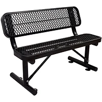 Streamdale 4 ft. Outdoor Steel Bench with Backrest Black