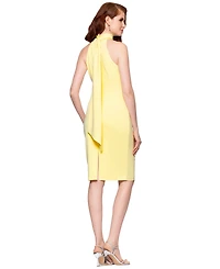 Betsy & Adam Women's Mock Neck Sleeveless Sheath Dress