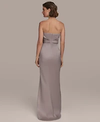 Donna Karan New York Women's Asymmetric Twist Strapless Gown