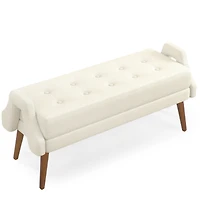 Streamdale Beige Bench Loop Yarn, Soft Cushion, Geometric Arms