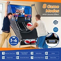 Dual Shot Basketball Arcade Game with 8 Game Modes and 4 Balls