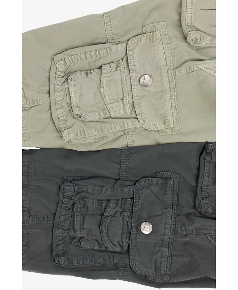 Raw X Big Boys 2 Pack Combo Belted Twill Cargo Shorts 8-18