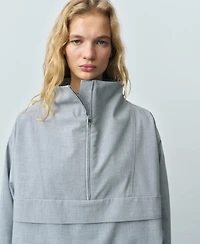 Mango Women's Zipped Oversized Parka Coat