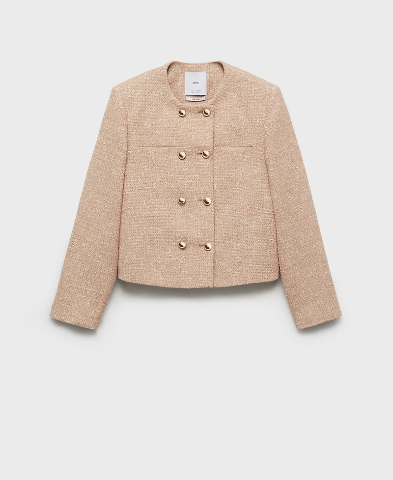 Mango Women's Double-Breasted Tweed Jacket
