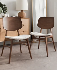 Furniture of America 2-Pc. Sandy Cove Boucle Fabric Padded Dining Chair Set