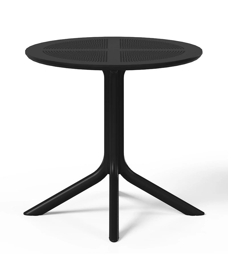 31.5" Round Plastic Outdoor Patio Dining Table for 4