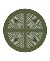 31.5" Round Plastic Outdoor Patio Dining Table for 4