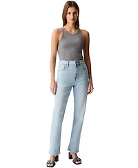 Calvin Klein Jeans Women's High-Rise Straight-Leg Stretch Denim Jeans
