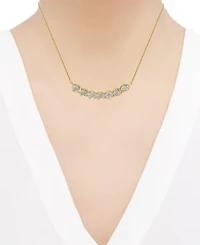 Diamond Twist Curved Bar 16-3/4" Collar Necklace (1/4 ct. t.w.) in 14k Gold-Plated Sterling Silver
