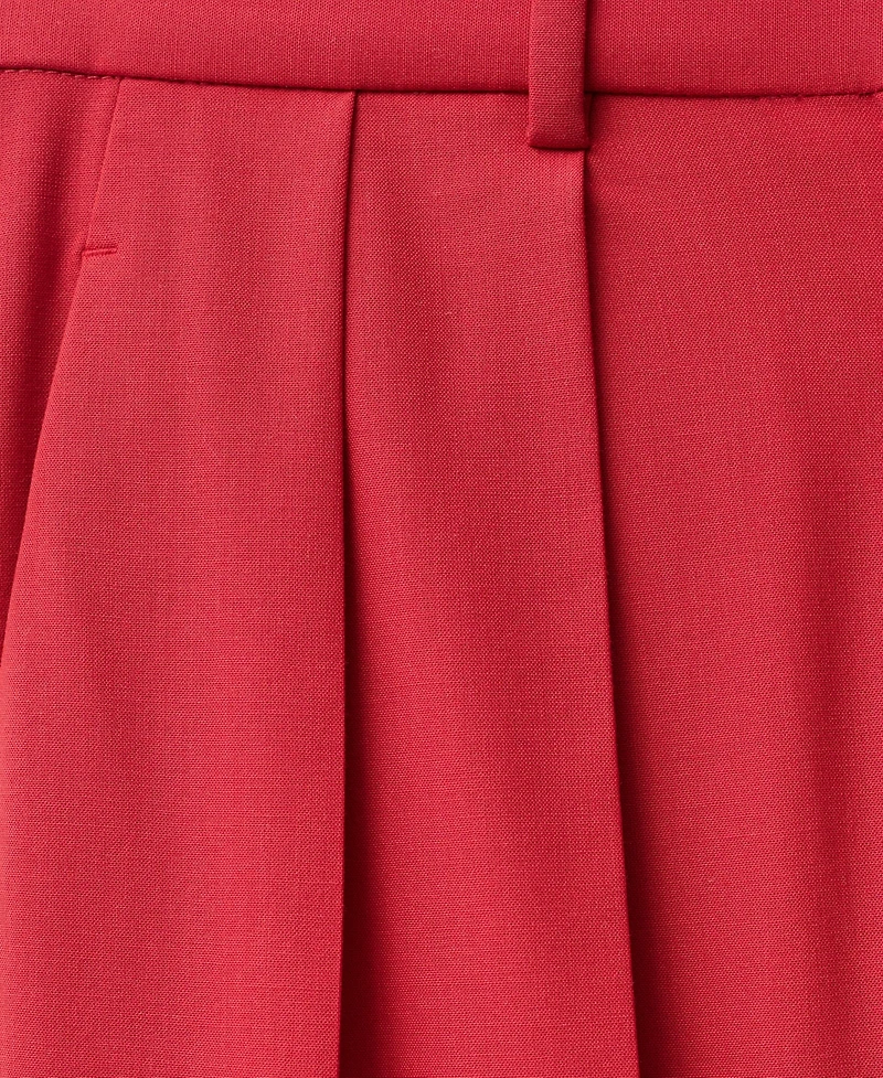Mango Women's Wide Leg Wool Blend Suit Trousers