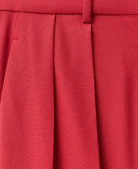 Mango Women's Wide Leg Wool Blend Suit Trousers
