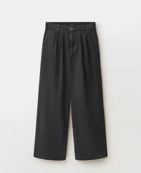 Mango Women's Wide-Leg Pleated Jeans