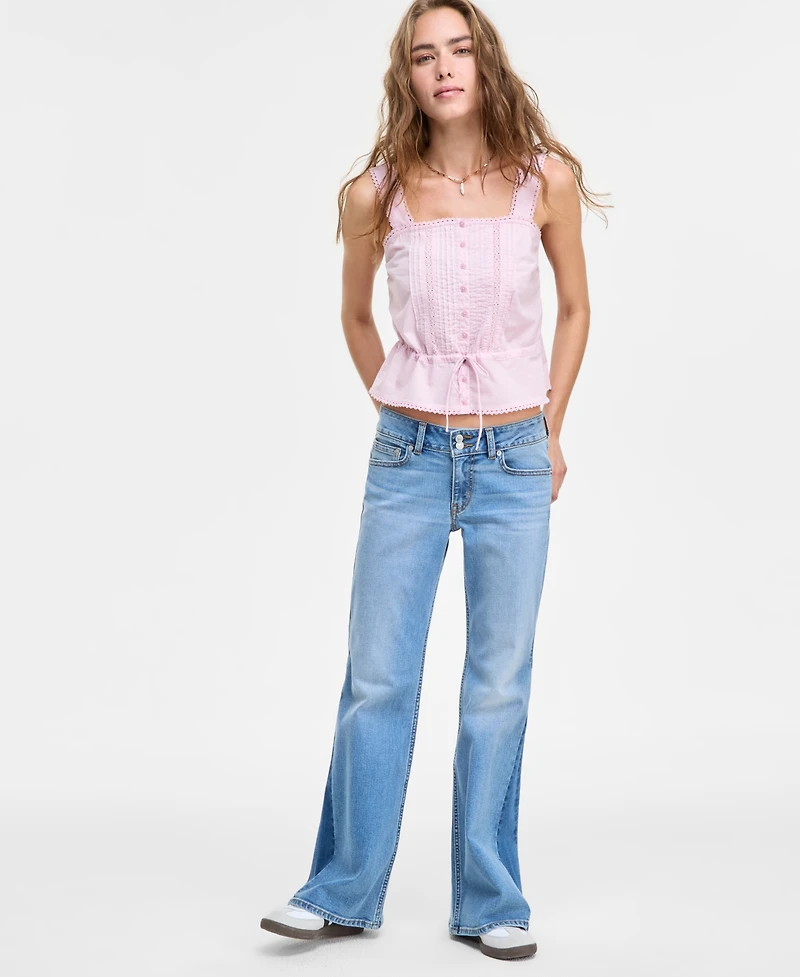 Levi's Women's Brynnley Cotton Lace-Trim Blouse