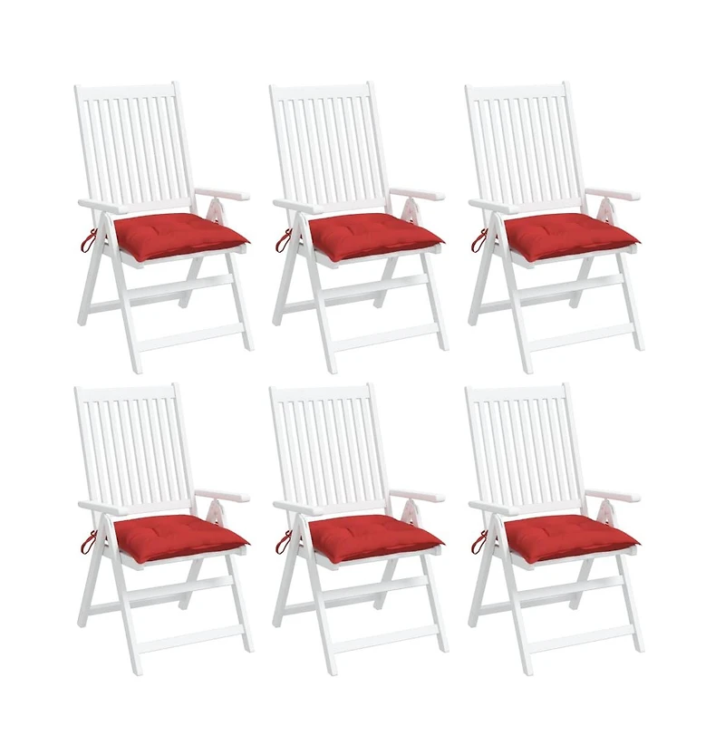 Chair Cushions 6 pcs Red 15.7"x15.7"x2.8" Oxford Fabric