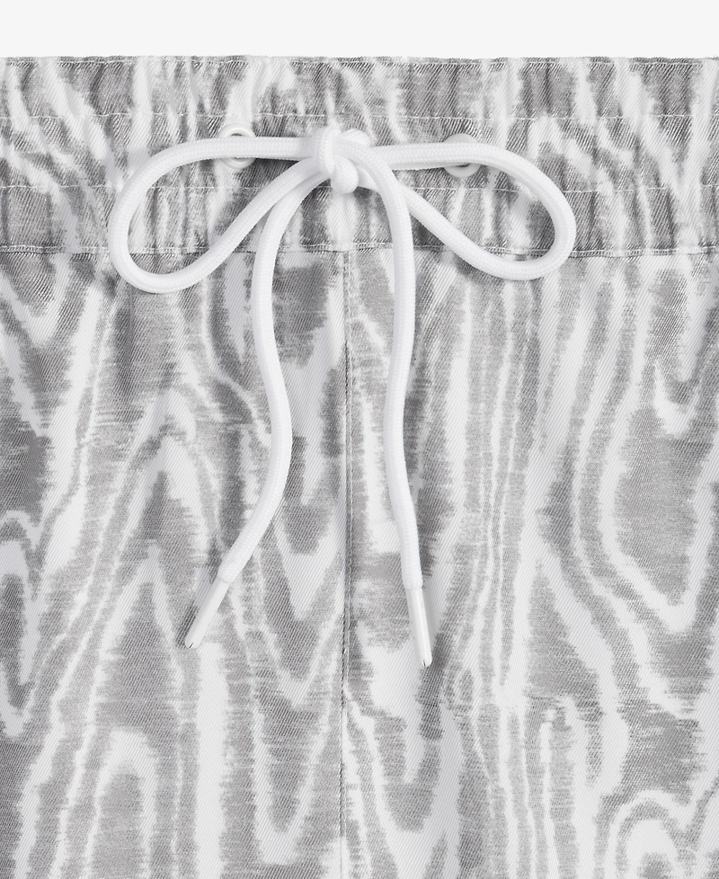 Mode of One Men's Woodgrain Relaxed-Fit Printed 6-1/2" Shiny Twill Shorts, Exclusively at Macy's